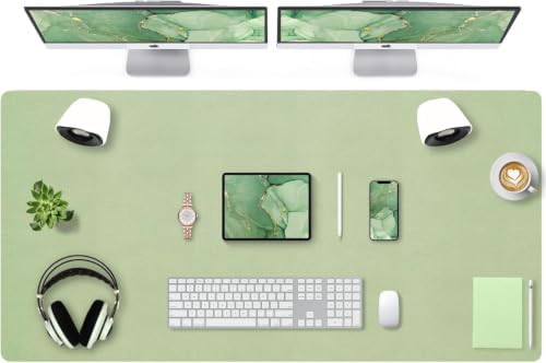 Bloss Extra Large Desk Mat 55" x 24", Waterproof Student Study Desk Mat, PU Leather Computer Writing Desk Pad, Non-Slip Dressing Table Cover Protector for Home Office and Decor - Beige by Bloss
