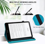 Case for All-New 7" Kindle Paperwhite 12th Generation 2025/2024 & Kindle Colorsoft Signature Edition 2024, Embossed Lace Premium PU Leather Case with Card Slot/Pen Holder, Blue - Image 3