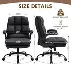 Comfy Office Chair Soft and Double Cushioned Ergonomic Computer Desk Chairs for Long Hours Executive Office Chair with Flip-up Armrests and Height Adjustment for Home Office Black - Image 2