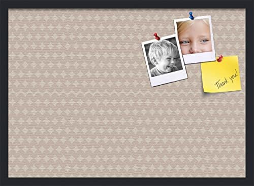 PinPix 28x20 inch Cork Bulletin Board. This Decorative Framed Pin Board Comes with Diamond Pattern in Light Pink and Cream Design and Satin Black. Ideal for Home, Office Decor or School (PinPix-294) by PinPixBulletinBoards