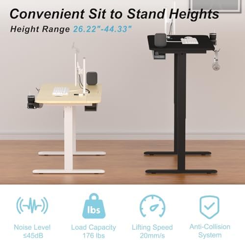 Standing Desk with Hidden Cable Management,55x24,Lightwood - Image 4