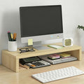 Solid Wood Monitor Stand Riser & Laptop Stand Desk Organizer - Office Accessories for PC Workspace, Computer Organization, Countertop Hutch Birch 19.7x7.9x3in by Unknown