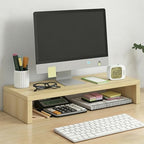 Solid Wood Monitor Stand Riser & Laptop Stand Desk Organizer - Office Accessories for PC Workspace, Computer Organization, Countertop Hutch Birch 19.7x7.9x3in by Unknown