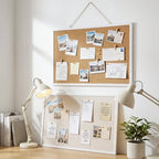 Cork Board with Linen, 30" x 20" Double-Sided Bulletin Board, Pin Boards - Image 4
