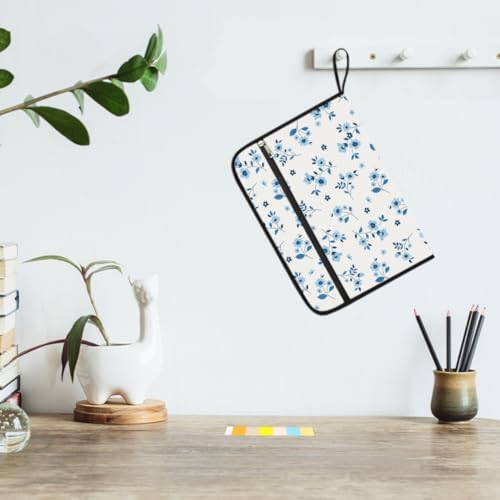 WEBEEDY Blue Flowers Expanding File Folder 13 Pockets Accordion Folder Document Organiser with 12 Color Labels and Zipper, Paperwork Organizer for Photo Letter Receipt Back to School Supplies, A4 - Image 6