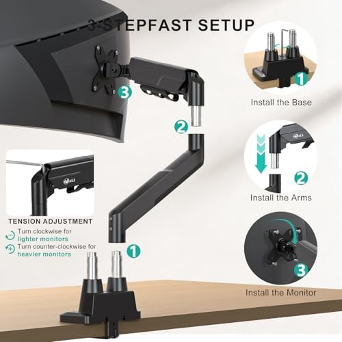 WALI Adjustable Dual Monitor Arm for 13-43 inch Screens, 22 lbs per Arm - Image 6