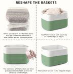 4 Pack Storage Baskets for Organizing, 11''Lx9''Wx8''H Woven Baskets for Storage Toys, Towels, Books, and Clothes, Cotton Rope Basket for Shelves with Handle - Image 7