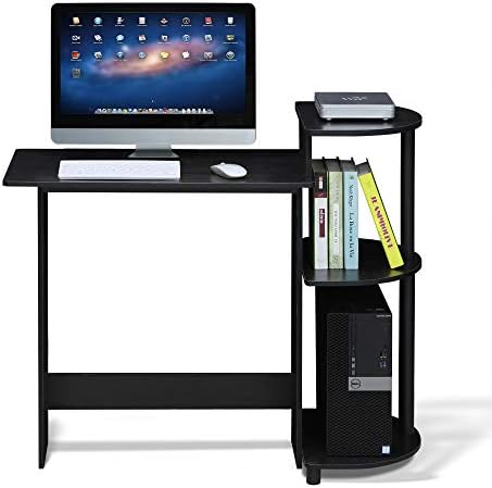 Furinno COMPACT Desk, 28.5" Wide Gaming Desk with Shelves, Computer Desk with Book Shelf, Office Desk for Home Office, Study Room, Dorm, Bedroom, Americano - Image 4