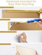 Fabric Bulletin Board 24x18 inches, Golden Aluminum Framed Wall Pin Board - Image 6