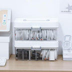 2 Pack Cable Storage Box for Desk Drawer, Plastic - Image 3