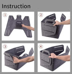 Minoisome Storage Basket Felt Storage Bin Collapsible& Convenient Box Organizer with Carry Handles for Office Bedroom Closet Babies Nursery Toys Laundry (Black, 17.9inch（L）×12.2inch（W）×11.6inch（H）) - Image 7