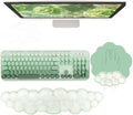 Gel Cloud Wrist Rest Keyboard Clear Green Mouse Pad with Wrist Rest Set 3PCS Ergonomic Cool Keyboard Wrist Pad Cute Acrylic Coaster Non-Slip Base Cute Transparent Mouse Wrist Pad Support for Computer by WFCYGL