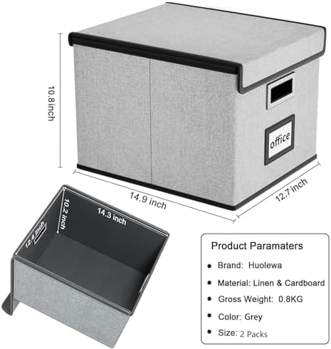File Organizer Box with Lids, Collapsible File Folder Organizer - Image 6