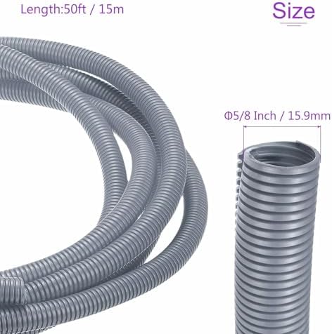 DMiotech 50ft Wire Loom Split Tubing 5/8 Inch(15.9mm) ID Gray - Image 3