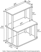 Furinno Turn-N-Tube 3-Tier Toolless Multipurpose Printer Stand Display Storage Shelf, Amber Pine/Black - Image 2