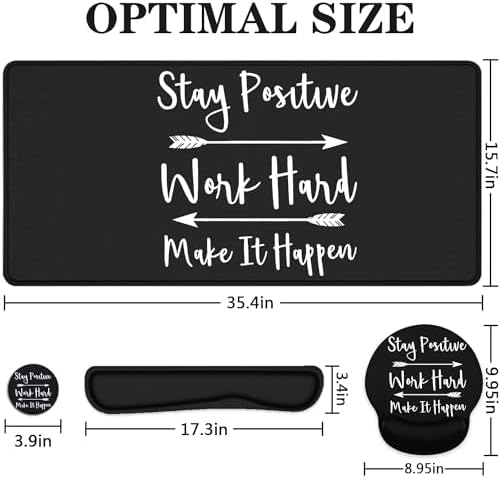 Large Desk Mat, Mouse Pad with Wrist Support, Keyboard Wrist Rest Set - Image 2