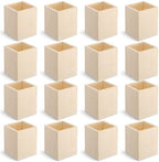 16 Pack Wood Pen Holder, 3.1" x 3.1" x 3.94" Unfinished Pine Wood Pencil Holder for Desk Organization, DIY Crafts, Rustic Home Decor by Unknown