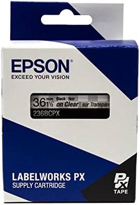 Epson LABELWORKS 236BCPX Label Tape - Black on Clear - 1.5" (36mm), 30ft - Image 6