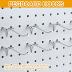Funrous 100 Pack Hooks for Pegboard Stainless Steel Garage, 2.8 Inch - Image 4