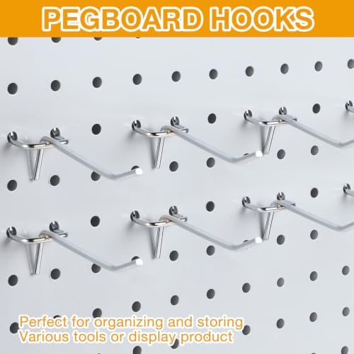 Funrous 100 Pack Hooks for Pegboard Stainless Steel Garage, 2.8 Inch - Image 4