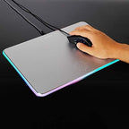 ENHANCE Metal LED Gaming Mouse Pad - Metal Mouse Pad with Large Aluminum Alloy Surface, Multi-Color Transparent Edges, Non-Slip Rubber Grip, & Sleek Precision Tracking for Esports - Silver - Image 3