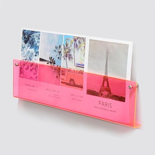 ROYALITA 2-Pack Acrylic Magazine Holder Brochure Holder, Pink 17 Inch - Image 5