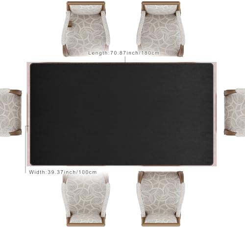 Vyaaa 70.8"x39.3" PU Leather Large Desk Mat (Black) - XXL Extended Mouse pad, Office Desk Protector, Non-Slip Computer Desk pad for Office, Gaming, Home - Image 2