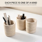 Natural Travertine Toothbrush Holder for Bathroom, Marble Pen Cup for Desk - Image 6