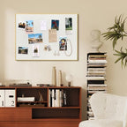 SELEAD Linen Bulletin Board 24” x 18” - Golden Aluminum Frame, Beige Fabric - Image 3