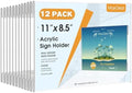 MaxGear Acrylic Sign Holder 8.5 x 11 Wall Mount, 12 Pack, Landscape by MaxGear