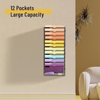SUPEASY 12-Tier Wall File Organizer, Mesh Hanging Wall Mount File Holder - Image 2