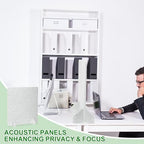 PATIKIL Desk Dividers 24" x 24", 1 Pack Desk Privacy Panel Freestanding Noise Reducing Partition Acoustic Panel with 2Pcs Support Feet for Testing Office Home Library, Light Gray Style A - Image 6