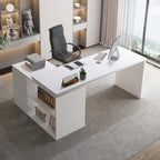 HSH White L Shaped Computer Corner Desk with 3 Storage Drawers 60 inch - Image 4