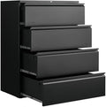 Approgreent Lateral 4 Drawer File Cabient with Lock, Metal Filing Cabinets for Home Office, Heavty Duty Office Storage Cabinet for A4/Letter/Legal (Matte Black) by Approgreent