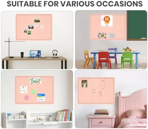 Large Bulletin Board 60" x 36" Felt Cork Board - Decor Pin Board, Pink - Image 5