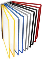 QWORK Wall Mount Reference Display System, 10 Multicolored Flip Folders for 20 Views, 8.5 x 11 Inch Document Organizer for Workshop, Restaurant Menu, Office by QWORK