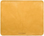 Full-Grain Leather Mouse Pad - Genuine Leather Mouse Mat with Non-Slip Backing, 3mm Thick, Smooth Mouse Glide, Desk Accessory for Office, Work & Gaming (Mustard Yellow, Large 11.8 x 9.8 in) by DAREhue