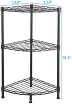 3 Tier Storage Racks Shelving, Heavy Steel Pantry Shelves, Adjustable Wire Shelving Rack Corner, Suitable for Garage, Kitchens, Offices, 13.8" W x 13.8" D x 32" H, Black - Image 3
