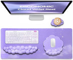 Premium Quality Cloud Wrist Rest Keyboard & Mouse Pad Set – Ergonomic Memory Foam Desk Accessories with Wrist Support for Office & Gaming – Purple-Star - Image 2