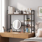Tangkula 4-Tier Desktop Bookshelf, 38.5" Dorm Desk Hutch, Rustic Brown - Image 5