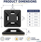 Kable Kontrol Zip Tie Mounts, 1/2” Black, 32000 Pcs Adhesive Backed - Image 3