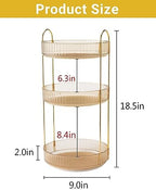 Asayuee 360 Rotating Makeup Organizer for Vanity,3 Tier Large Capacity Vanity Storage,Skincare Perfume Spinning Organizer,Bathroom Cosmetics Storage Makeup Stand Organizer (Gold-3 Tier) - Image 2