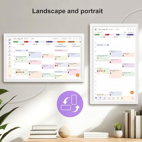 27 Inch Smart Digital Touch Screen Family Calendar, White - Image 6