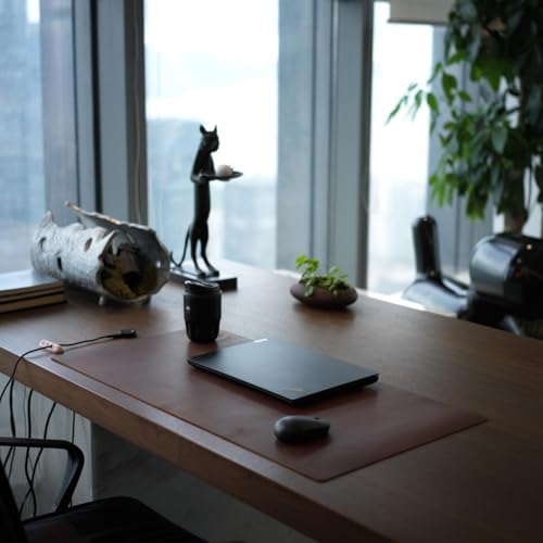 Desk Pad-Premium Full Grain Genuine Leather-Handmade with Cowhide Crazy Horse Leather-31.5x15.8in (Vintage Brown) - Image 7