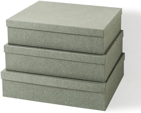 Soul & Lane - Gray Kraft Decorative Storage Boxes with Lids, Set of 3 by SoulLane