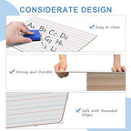 JUSTPAT 24 Pack Dry Erase Boards, 9"x12" Double Sided Easel Small Whiteboards with Lines for Kids, Students, Education Teacher Classroom, Mini Portable White Boards with 24 Markers, 24 Erasers - Image 3