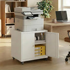 23.6" Metal Printer Stand with Storage Cabinet & Adjustable Shelf by Unknown