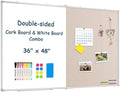 Large White Board Dry Erase Foldable Bulletin Board Combo 48x36 for Wall by WALGLASS