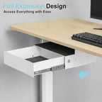 Under Desk Drawer Slide Out, Lockable Steel Drawer,13.8",White - Image 5