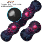 Large XXL Gaming Desk Mat 31.5"x 11.8", Ergonomic Keyboard Wrist Rest & Mouse Pad Wrist Rest + Coaster Set, Non-Slip Base, Memory Foam, Office and Home, Rose Skull - Image 2